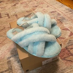 NWT Authentic Sky Blue Ugg Slippers, Slip On Sandals
